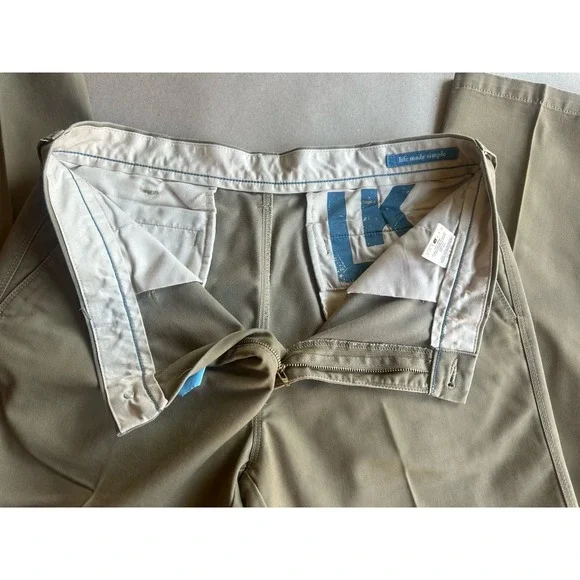 Life Made Simple Khaki Pants 36x32 Mens Tan Beige Chino Cotton Poly Blend Chinos - Picture 2 of 6